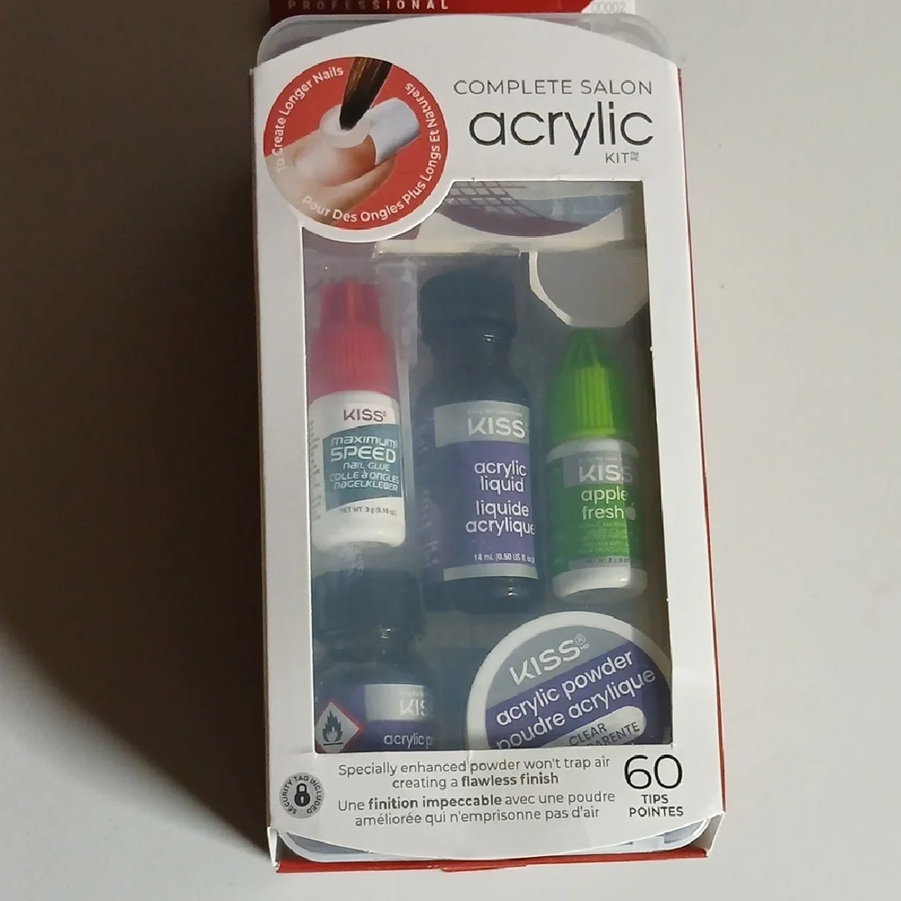 Kiss Complete Salon Acrylic Kit 60 Tips‎ Pointes New